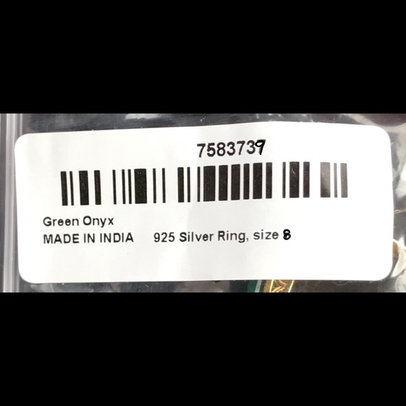 Green Onyx, Diamond 3 Stone Ring in Vermeil YG Over Sterling Silver - Picture 5 of 5